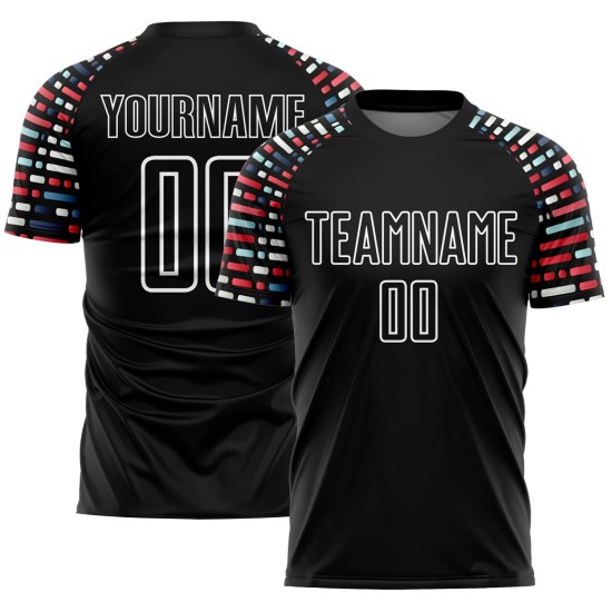 Jersey White Black Geometric Shapes Sublimation Custom Soccer Uniform Jersey White Black Geometric Shapes Sublimation Custom Soccer Uniform