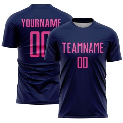 Soccer Uniform Pink Jersey Custom Navy Sublimation