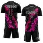 Soccer Dripping Pink Art Jersey Splatter Black Hot Custom Sublimation Uniform Pink-Deep Soccer Dripping Pink Art Jersey Splatter Black Hot Custom Sublimation Uniform Pink-Deep