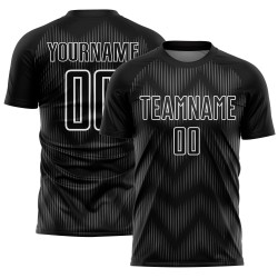 Jersey Sublimation Steel Line Uniform Gray-White Custom Black Soccer