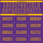 Purple Pinstripe Soccer Custom Jersey Fade Fashion Uniform Sublimation Gold Purple Pinstripe Soccer Custom Jersey Fade Fashion Uniform Sublimation Gold
