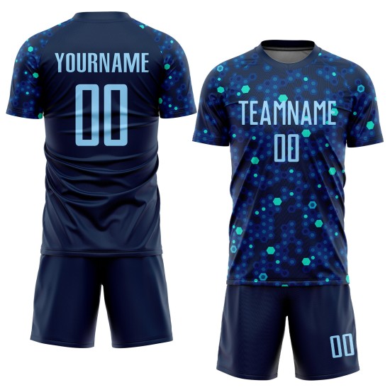 Custom Soccer Blue-Royal Jersey Light Sublimation Uniform Navy Custom Soccer Blue-Royal Jersey Light Sublimation Uniform Navy