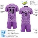Purple Jersey Sublimation Shapes Soccer Custom Black-Light Medium Purple Geometric Uniform Purple Jersey Sublimation Shapes Soccer Custom Black-Light Medium Purple Geometric Uniform