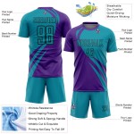 Lines Soccer Custom Teal-Black Curve Uniform Jersey Sublimation Purple Lines Soccer Custom Teal-Black Curve Uniform Jersey Sublimation Purple