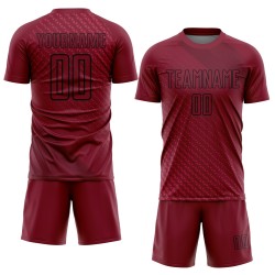 Geometric Crimson Uniform Shapes Custom Black Soccer Jersey Sublimation Geometric Crimson Uniform Shapes Custom Black Soccer Jersey Sublimation