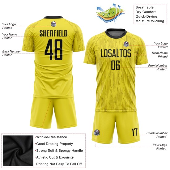 Soccer Jersey Custom Sublimation Gold Black Uniform Soccer Jersey Custom Sublimation Gold Black Uniform
