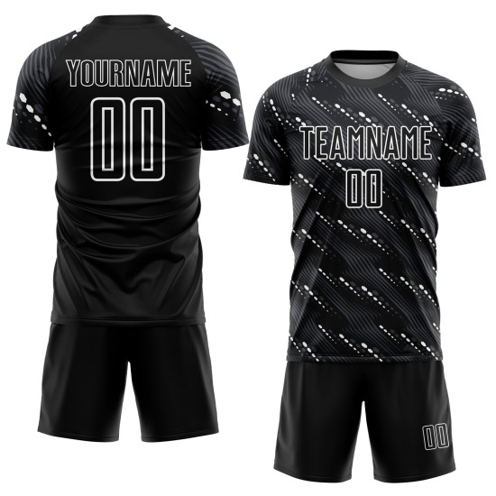 Jersey Custom Uniform Sublimation Black White Soccer Jersey Custom Uniform Sublimation Black White Soccer
