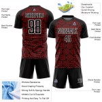 Soccer Black Red-White Sublimation Abstract Geometric Uniform Custom Jersey Shapes Soccer Black Red-White Sublimation Abstract Geometric Uniform Custom Jersey Shapes