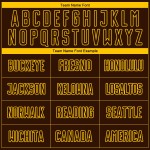 Soccer Custom Jersey Brown Fashion Pinstripe Sublimation Yellow Uniform Fade Soccer Custom Jersey Brown Fashion Pinstripe Sublimation Yellow Uniform Fade