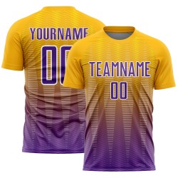 Soccer Gradient Uniform Jersey Line Purple-White Sublimation Custom Gold