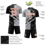 Graffiti White Scratch Black Gray-Orange Pattern Sublimation Custom Uniform Jersey Soccer Graffiti White Scratch Black Gray-Orange Pattern Sublimation Custom Uniform Jersey Soccer