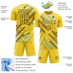Yellow Custom Black Soccer Lines Jersey Uniform Sublimation Yellow Custom Black Soccer Lines Jersey Uniform Sublimation