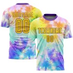 Jersey Dye Tie Custom Sublimation Soccer Uniform Gold-Purple Jersey Dye Tie Custom Sublimation Soccer Uniform Gold-Purple