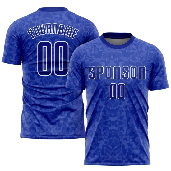 Royal-White Custom Soccer Uniform Royal Jersey Sublimation Royal-White Custom Soccer Uniform Royal Jersey Sublimation