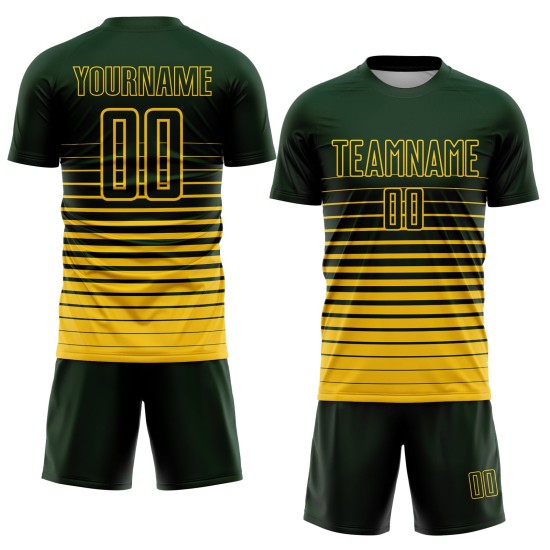 Soccer Sublimation Green Custom Fade Fashion Yellow Pinstripe Jersey Uniform Soccer Sublimation Green Custom Fade Fashion Yellow Pinstripe Jersey Uniform