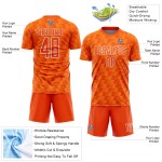 Sublimation Orange Soccer Jersey Custom Bay Orange-White Line Uniform Sublimation Orange Soccer Jersey Custom Bay Orange-White Line Uniform
