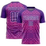 Geometric Pink-White Uniform Jersey Shapes Custom Soccer Purple Abstract Sublimation Geometric Pink-White Uniform Jersey Shapes Custom Soccer Purple Abstract Sublimation