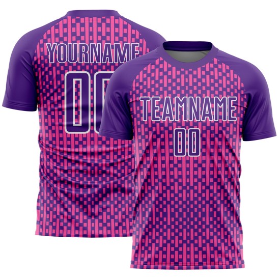 Geometric Pink-White Uniform Jersey Shapes Custom Soccer Purple Abstract Sublimation Geometric Pink-White Uniform Jersey Shapes Custom Soccer Purple Abstract Sublimation