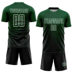Sublimation Soccer Fragment Abstract Custom Art Uniform Green Black-White Jersey