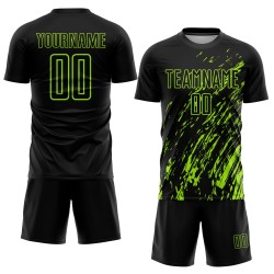 Black Neon Green Uniform Jersey Custom Sublimation Soccer