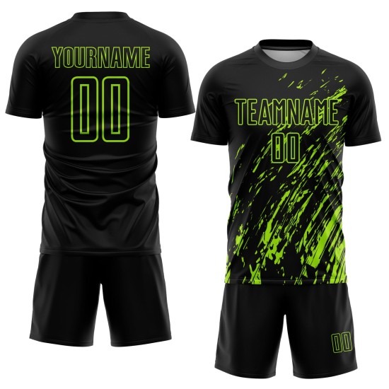 Black Neon Green Uniform Jersey Custom Sublimation Soccer Black Neon Green Uniform Jersey Custom Sublimation Soccer