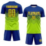 Jersey Green-Orange Custom Soccer Sublimation Uniform Neon Royal Jersey Green-Orange Custom Soccer Sublimation Uniform Neon Royal