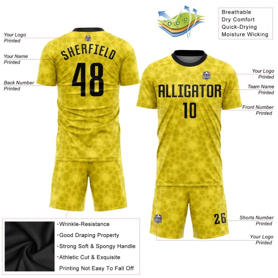 Gold Jersey Soccer Sublimation Black Uniform Custom Gold Jersey Soccer Sublimation Black Uniform Custom