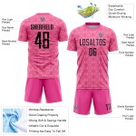 Uniform Sublimation Black-Medium Jersey Pink Soccer Geometric Shapes Custom Pink Uniform Sublimation Black-Medium Jersey Pink Soccer Geometric Shapes Custom Pink