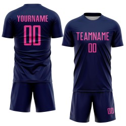 Soccer Uniform Pink Jersey Custom Navy Sublimation