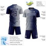 Sublimation Gray-White Custom Navy Gradient Jersey Uniform Line Soccer Sublimation Gray-White Custom Navy Gradient Jersey Uniform Line Soccer