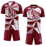 Uniform Crimson Pattern Custom Soccer White Geometric Jersey Sublimation Uniform Crimson Pattern Custom Soccer White Geometric Jersey Sublimation