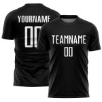 Custom Uniform Soccer Sublimation Black Jersey White Custom Uniform Soccer Sublimation Black Jersey White