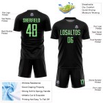 Pea Custom Sublimation Jersey Uniform Soccer Green Black Pea Custom Sublimation Jersey Uniform Soccer Green Black