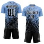 Uniform Jersey Custom Soccer Fragment Abstract Sublimation Black-White Blue Art Light Uniform Jersey Custom Soccer Fragment Abstract Sublimation Black-White Blue Art Light