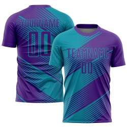 Purple Uniform Sublimation Soccer Custom Jersey Teal