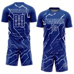 Uniform Soccer Custom White Jersey Sublimation Royal Lightning Uniform Soccer Custom White Jersey Sublimation Royal Lightning