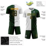 Jersey White Custom Fashion Split Green-Gold Uniform Sublimation Soccer Jersey White Custom Fashion Split Green-Gold Uniform Sublimation Soccer