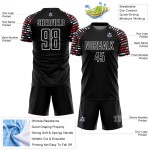 Jersey White Black Geometric Shapes Sublimation Custom Soccer Uniform Jersey White Black Geometric Shapes Sublimation Custom Soccer Uniform