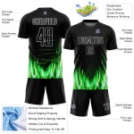 Sublimation Black Flame Jersey Custom Soccer White Uniform Sublimation Black Flame Jersey Custom Soccer White Uniform