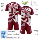 Uniform Crimson Pattern Custom Soccer White Geometric Jersey Sublimation Uniform Crimson Pattern Custom Soccer White Geometric Jersey Sublimation