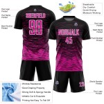 Black Custom Pink-White Sublimation Deep Soccer Line Uniform Jersey Black Custom Pink-White Sublimation Deep Soccer Line Uniform Jersey