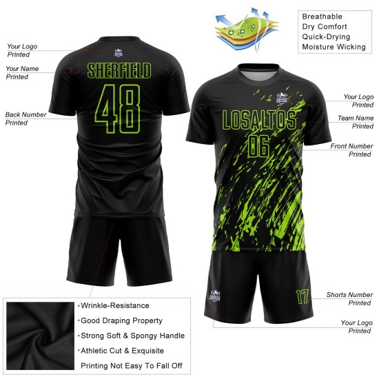 Black Neon Green Uniform Jersey Custom Sublimation Soccer Black Neon Green Uniform Jersey Custom Sublimation Soccer