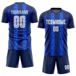 Sublimation White-Royal Soccer Navy Uniform Custom Away Jersey Sublimation White-Royal Soccer Navy Uniform Custom Away Jersey