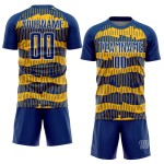 Jersey Uniform Custom Royal Gold-White Soccer Pinstripe Sublimation Jersey Uniform Custom Royal Gold-White Soccer Pinstripe Sublimation