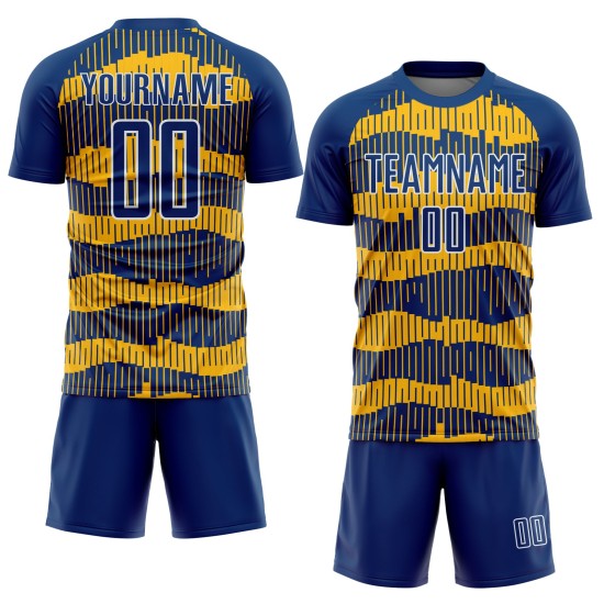 Jersey Uniform Custom Royal Gold-White Soccer Pinstripe Sublimation Jersey Uniform Custom Royal Gold-White Soccer Pinstripe Sublimation