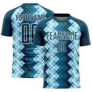 Geometric White US Jersey Navy Blue Uniform Custom Sublimation Shapes Soccer