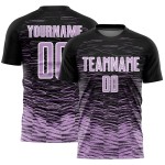 Black Soccer Custom Purple-White Sublimation Line Jersey Light Uniform Black Soccer Custom Purple-White Sublimation Line Jersey Light Uniform