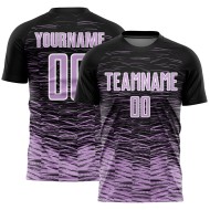Black Soccer Custom Purple-White Sublimation Line Jersey Light Uniform