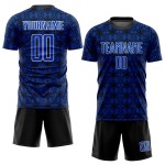 Soccer Uniform Jersey Blue Custom Sublimation Shapes Geometric Black-White Thunder Soccer Uniform Jersey Blue Custom Sublimation Shapes Geometric Black-White Thunder