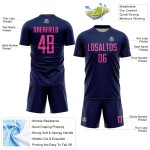 Soccer Uniform Pink Jersey Custom Navy Sublimation Soccer Uniform Pink Jersey Custom Navy Sublimation